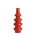 Vase en verre opaque 4 boules orange 15x40 cm