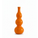 Vase en verre opaque 3 boules orange 17x45 cm