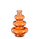 Vase 3 boules en verre recyclé fumé orange 14.5x22cm