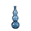 Vase Jarron 3 boules en verre recyclé bleu