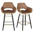 Lots 2 Fauteuils Baseball pour îlot central marron