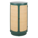 Bar Dabali 1 porte vert foncé et rotin tressé