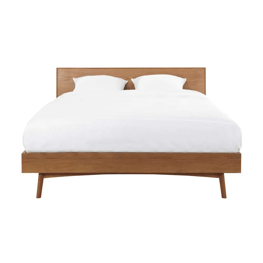 Lit vintage 180x200 Portobello en chêne massif avec sommier à lattes