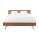 Lit vintage 180x200 Portobello en chêne massif avec sommier à lattes