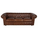Canapé-lit Chesterfield 3 places en cuir marron
