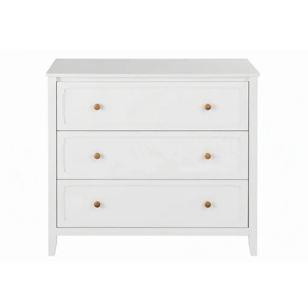 Commode Chamarel 3 tiroirs blanche