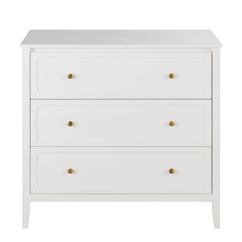 Commode Chamarel 3 tiroirs blanche
