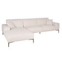 Canapé d'angle gauche Tokyo 5 places en textile tramé beige
