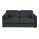 Canapé convertible Julian 2/3 places en textile tramé gris anthracite, matelas 18 cm