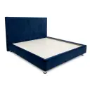 Lit double City convient pour un matelas de 180 x 200 cm tête de lit en velours bleu nuit