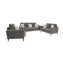 Ensemble de canapés Samara avec pieds en métal et en tissu chenille texturé gris 