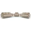 Ensemble de canapés Samara avec pieds en métal et en tissu chenille texturé beige clair