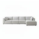 Canapé angle droit Falkor modulable 5 places gris clair chiné