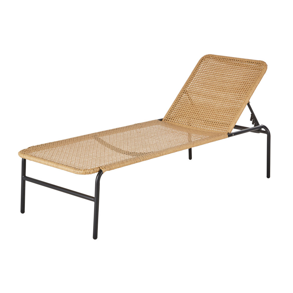 Bain de soleil Lee Business professionnel en acier noir et résine recyclée beige