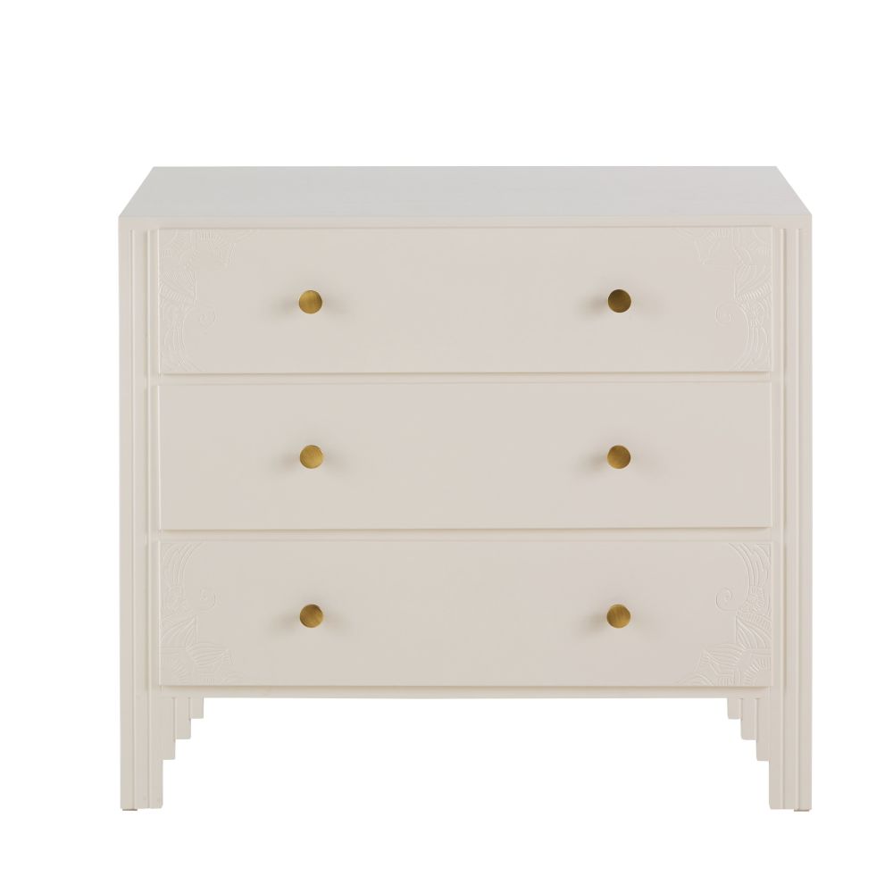 Commode Jeannie 3 tiroirs écrue L90