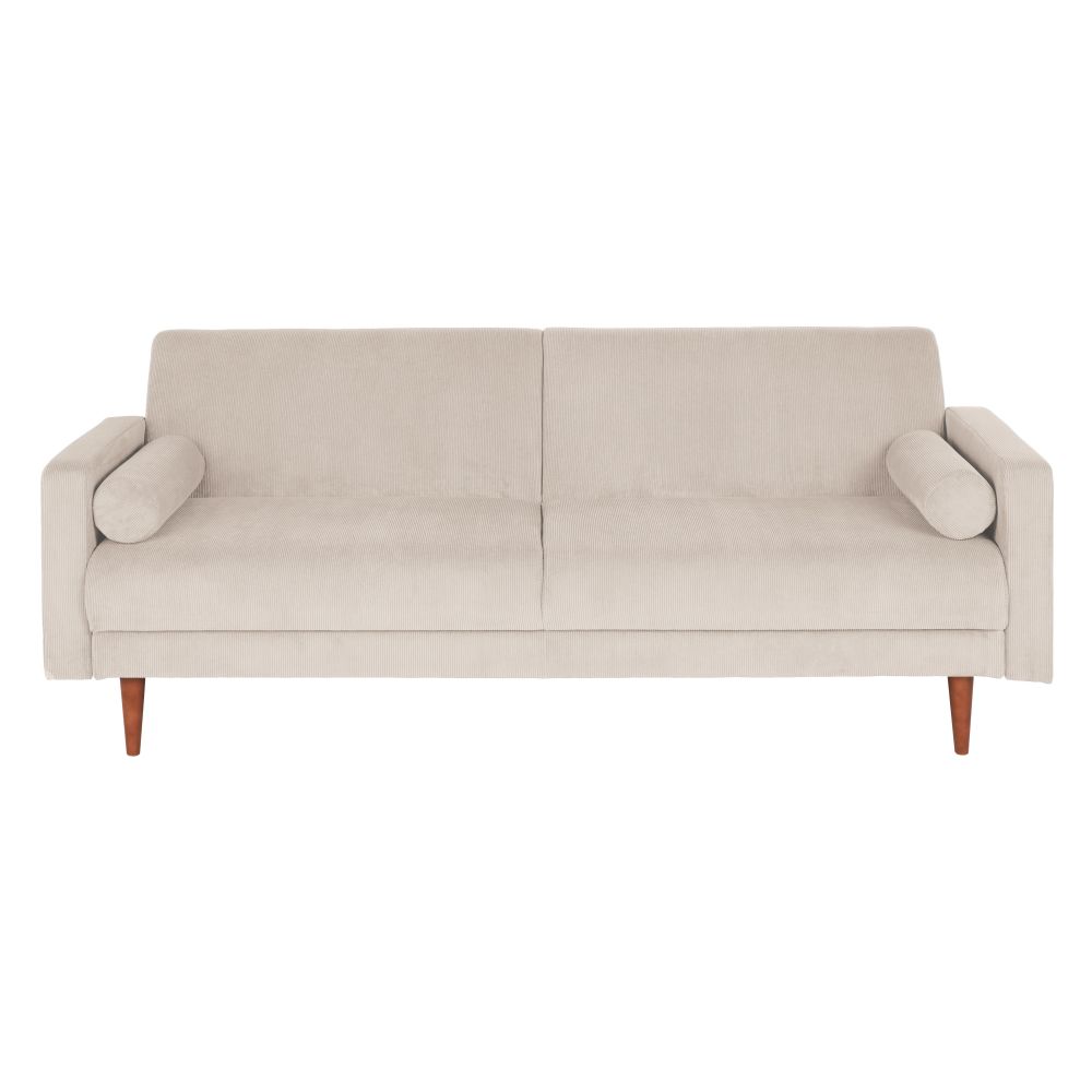 Canapé Livia convertible 2/3 places en velours côtelé beige
