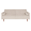 Canapé Livia convertible 2/3 places en velours côtelé beige