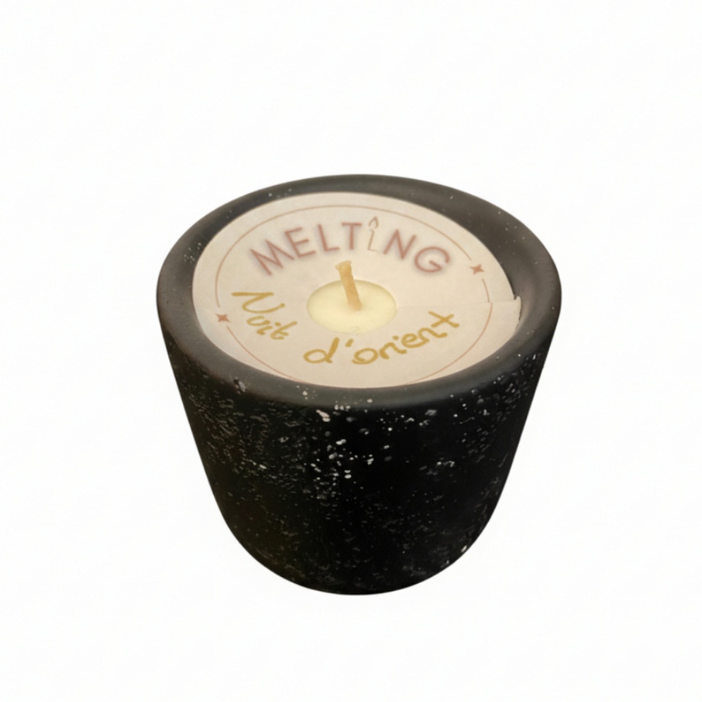 Bougie fleur nuit d’orient noir GM