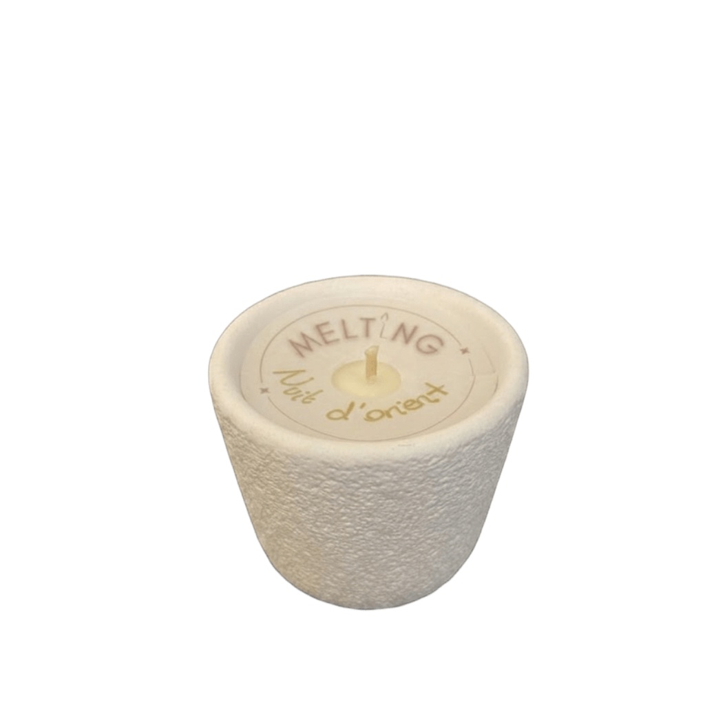 Bougie fleur nuit d’orient blanc PM