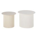 Set de 2 Bouts de canapé Romeo effet blanc et beige