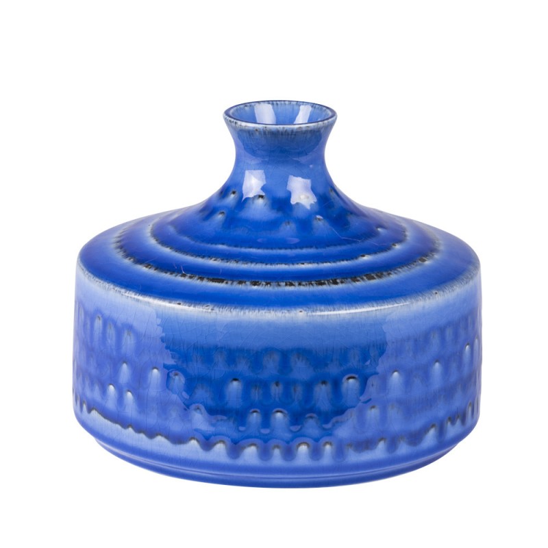 Vase océan en céramique bleu h19 cm