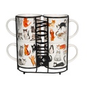 Tour 4 mugs 38cl Félin coffee