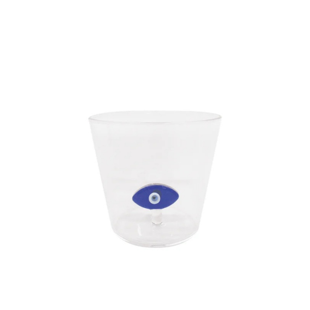 Verre gobelet 3D œil bleu D8,5 H8cm