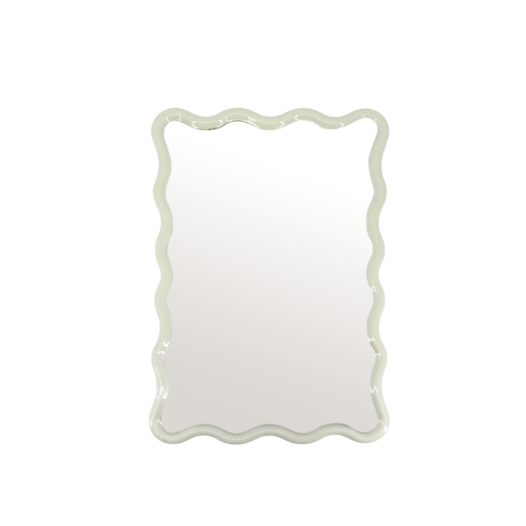 Miroir ondule rectangle pm ivoire H38cm