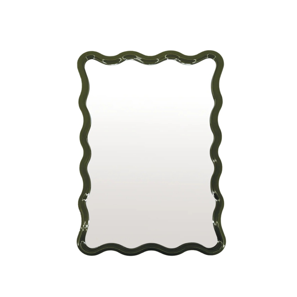 Miroir ondule rectangle pm kaki H38cm