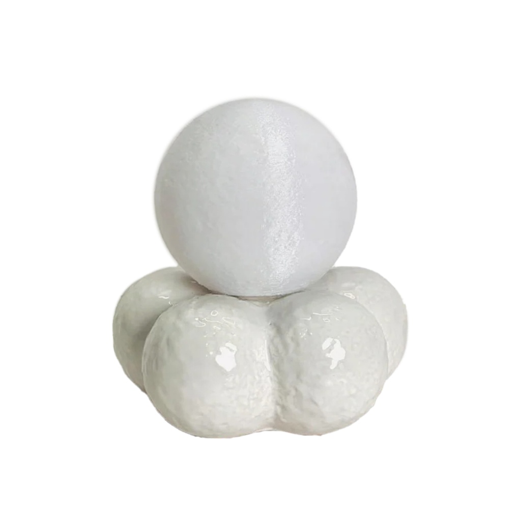Lampe Zéphir en céramique pm blanc brillant H16cm