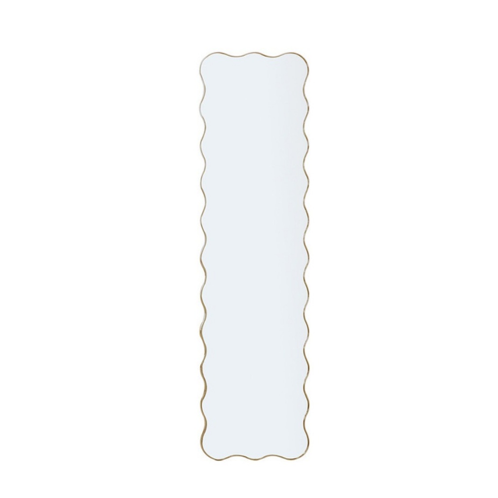 Miroir rectangle ondule à poser gm bordure doré H150cm