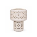 Lampe à poser Nora en métal Émaillé beige H39cm