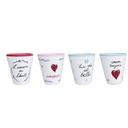 Coffret de 4 gobelets amour en liberté H7,2cm