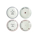 Coffret 4 assiettes dessert amour en liberté D19cm