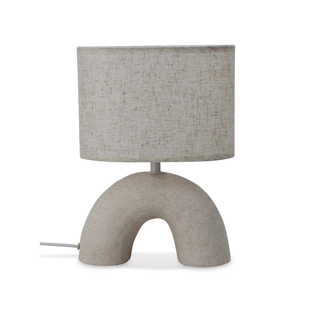 Lampe nomade en céramique et toile naturelle H30cm