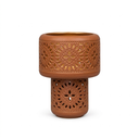 Lampe à poser Nora en métal émaillé marron H39cm