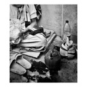 Tableau noir et blanc le trottoir sans cadre 42x30