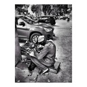 Tableau noir et blanc le cordonnier sans cadre 42x30