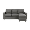 Canapé d'angle Jules 3 places en velours gris