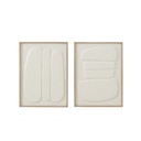 Tableau cellules papier blanc (motif aléatoire)