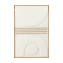 Tableau Thibault motifs abstraits en papier mâché Blanc Beige