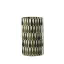 Chandelier Large en verre vert Olive/Blanc