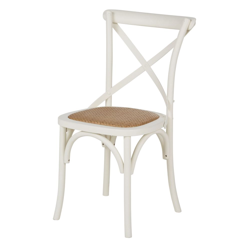 Chaise bistrot Tradition en rotin et bois de bouleau écru