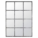 Grand miroir fenêtre rectangulaire Manolo en métal noir 135x180