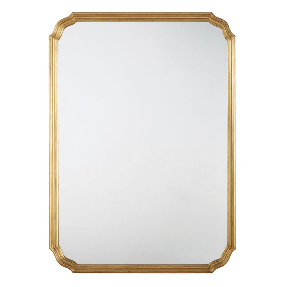 Miroir rectangulaire Vaqui à moulures dorées 80x110