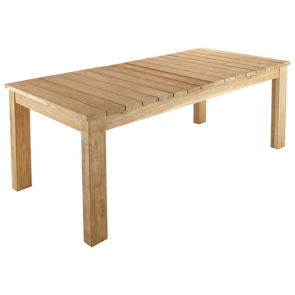 Table de jardin extensible Guerande en teck recyclé 8/10 personnes L220/300