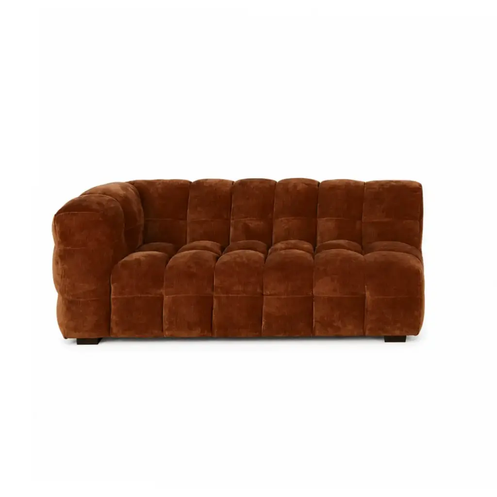 Méridienne nuage Lilo en effet velours coloris bronze