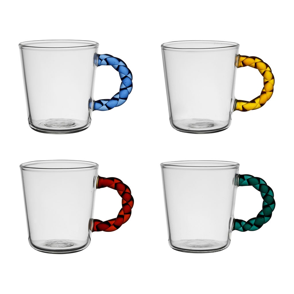 Coffret de 4 Tasses à café Colorea en verre borosilicate multicolore 9cl