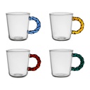 Coffret de 4 Tasses à café Colorea en verre borosilicate multicolore 9cl