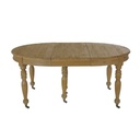 Table à manger Provence extensible à roulettes en bois de pin foncé 12/14 personnes